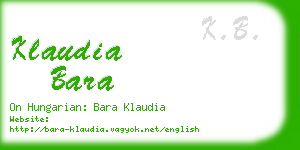 klaudia bara business card